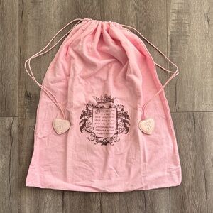 Juicy Couture Pink Crest Design Drawstring Dust Bag